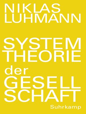 cover image of Systemtheorie der Gesellschaft